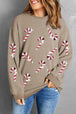  Candy Cane Round Neck Sweatshirt Bazaarbey