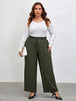 Plus Size Tied Wide Leg Pants Bazaarbey