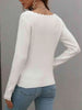 V-Neck Ribbed Knit Top Trendsi