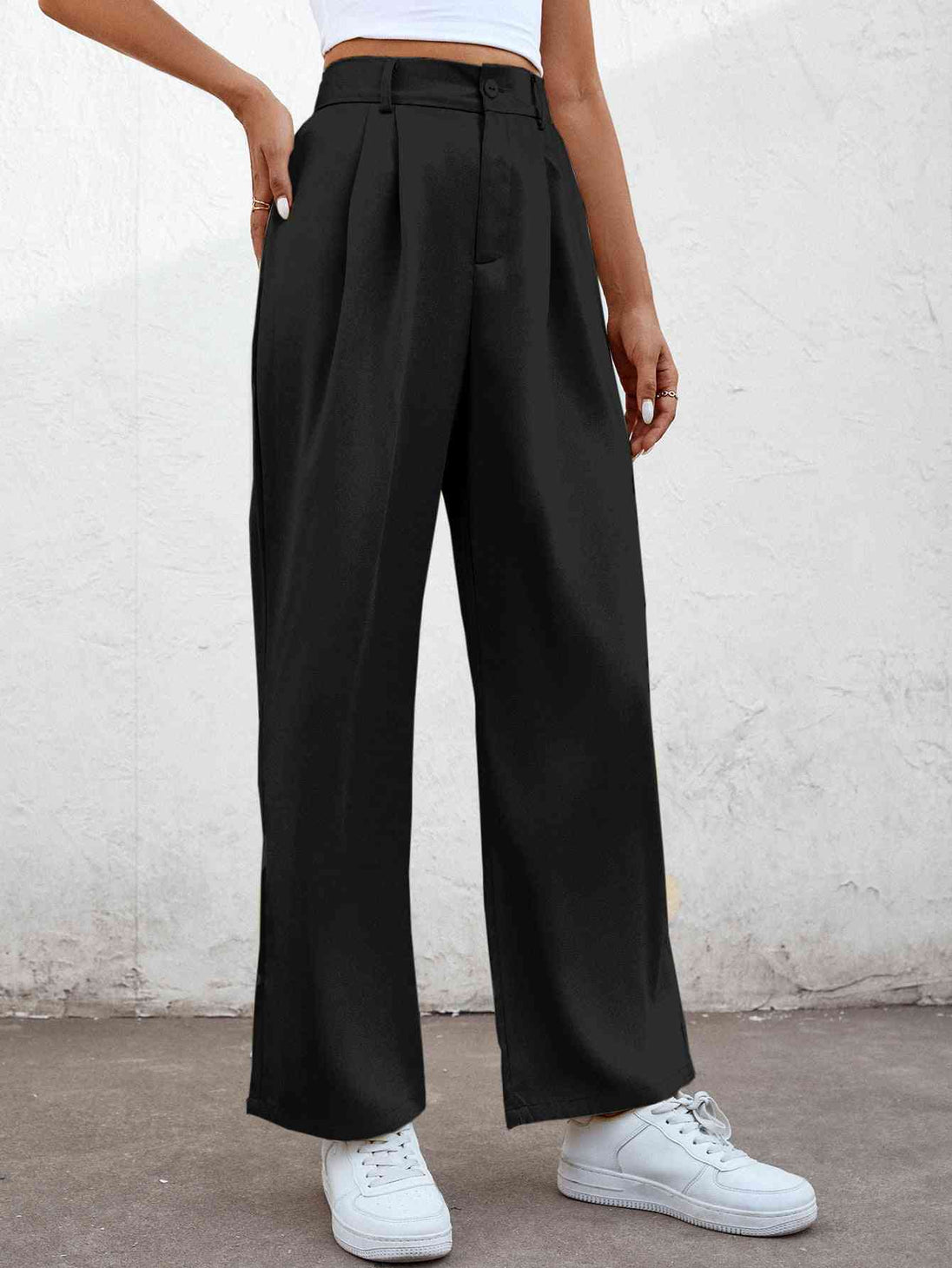 High Waist Straight Leg Pants Bazaarbey