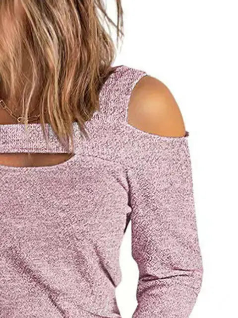 Full Size Cutout Cold Shoulder Blouse Trendsi