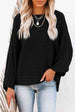 Round Neck Long Sleeve Knit Top Bazaarbey