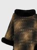 Faux Fur Trim Poncho Trendsi