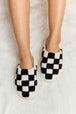 dy Checkered Print Plush Slide Slippers Trendsi