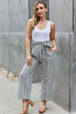  Find Your Path   Waist Striped Culotte Pants Bazaarbey