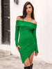 Off-Shoulder Asymmetrical Hem Dress -BazaarBey - www.shopbazaarbey.com