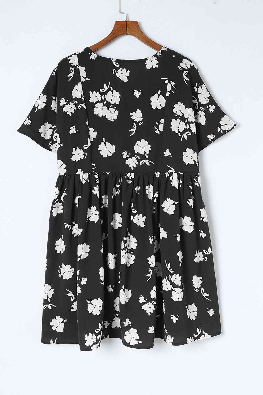 Floral V-Neck Pocket A-Line Dress -BazaarBey - www.shopbazaarbey.com