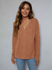 Dropped Shoulder High-Low Waffle-Knit Top Bazaarbey