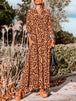 Leopard Buttoned Maxi Dress Bazaarbey