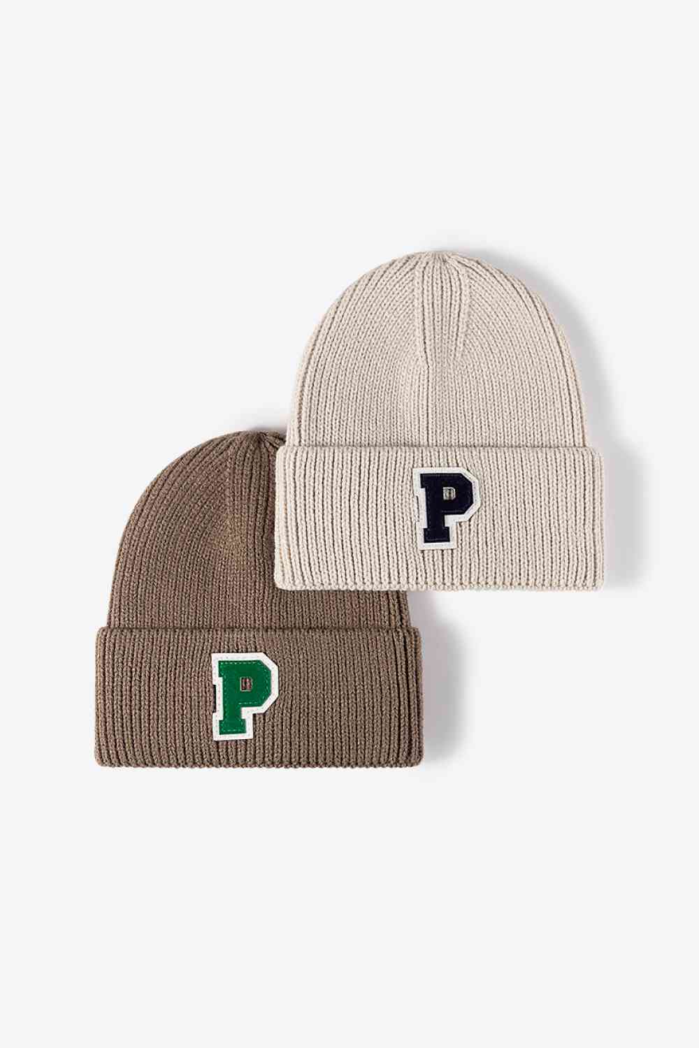 Letter Patch Cuffed Knit Beanie Trendsi