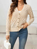  V-Neck Buttoned Knit Top Trendsi