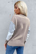  Ribbed Trim Round Neck Knit Pullover Trendsi