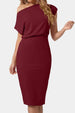 Boat Neck Short Sleeve Knee-Length Dress -BazaarBey - www.shopbazaarbey.com