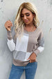  Ribbed Trim Round Neck Knit Pullover Trendsi