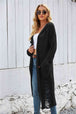 Open Front Long Sleeve Hooded Cardigan Trendsi