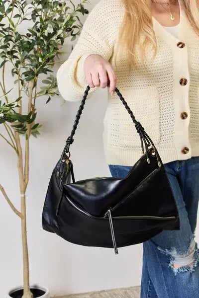  Zipper Detail Shoulder Bag with Pouch Bazaarbey