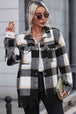 Plaid Collared Neck Snap Front Jacket Trendsi