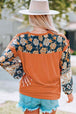 Slogan Graphic Floral Long Sleeve Top Bazaarbey