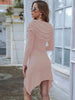 Drawstring Ruched Long Sleeve Dress Bazaarbey