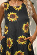 Printed Round Neck Sleeveless Dress with Pockets -BazaarBey - www.shopbazaarbey.com