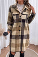 Plaid Button Down  Coat Trendsi