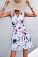 Printed Zip Detail Belted Sleeveless Dress -BazaarBey - www.shopbazaarbey.com