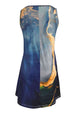 Abstract Print Round Neck Sleeveless Dress with Pockets -BazaarBey - www.shopbazaarbey.com