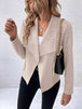 Collared Neck Long Sleeve Jacket Trendsi