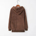 Quarter-Zip Drawstring Teddy Hoodie Bazaarbey