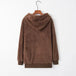 Quarter-Zip Drawstring Teddy Hoodie Bazaarbey