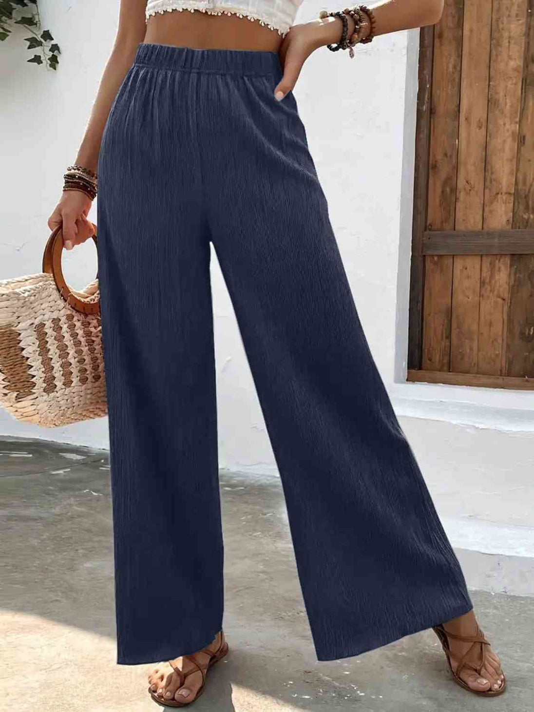  High Waist Wide Leg Pants Bazaarbey