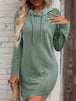 Drawstring Hooded Sweater Dress Bazaarbey