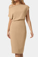 Boat Neck Short Sleeve Knee-Length Dress -BazaarBey - www.shopbazaarbey.com