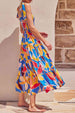 Floral Tie Shoulder Smocked Tiered Dress -BazaarBey - www.shopbazaarbey.com