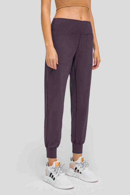 Wide Waistband Slant Pocket Pants Bazaarbey