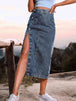 Button Down Denim Skirt Bazaarbey