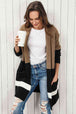 Color Block Dropped Shoulder Longline Cardigan Trendsi