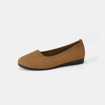 Round Toe Knit Ballet Flats Trendsi