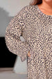 Plus Size Leopard Print Long Sleeve Mini Dress -BazaarBey - www.shopbazaarbey.com