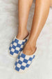 dy Checkered Print Plush Slide Slippers Trendsi