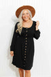 Scoop Neck Empire Waist Long Sleeve Mini Dress -BazaarBey - www.shopbazaarbey.com