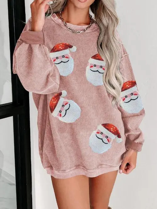  Santa Patch Ribbed Sweatshirt Bazaarbey