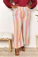  Striped Smocked Waist Pants with Pockets Bazaarbey