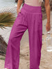  Smocked Waist Wide Leg Pants Bazaarbey