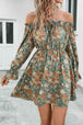 Floral Off-Shoulder Flounce Sleeve Dress -BazaarBey - www.shopbazaarbey.com