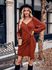 Asymmetrical  Puff Sleeve Mini Dress -BazaarBey - www.shopbazaarbey.com