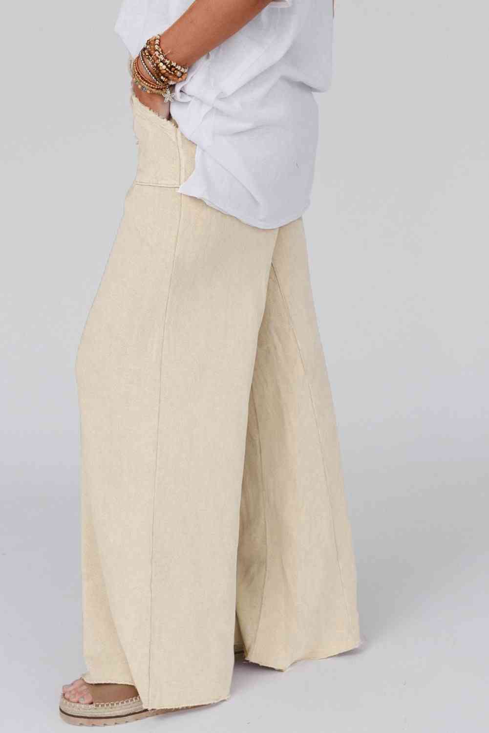 Wide Leg Pocketed Pants Bazaarbey