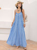 Frill Scoop Neck Maxi Cami Dress -BazaarBey - www.shopbazaarbey.com