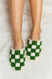 dy Checkered Print Plush Slide Slippers Trendsi