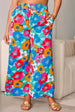  Floral Drawstring Wide Leg Pants with Pockets Bazaarbey